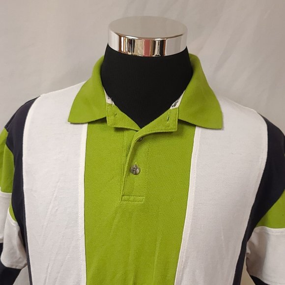 Redhead Bass Pro Mens Medium Green White Black 3 Button Pullover Polo Shirt - Picture 3 of 10